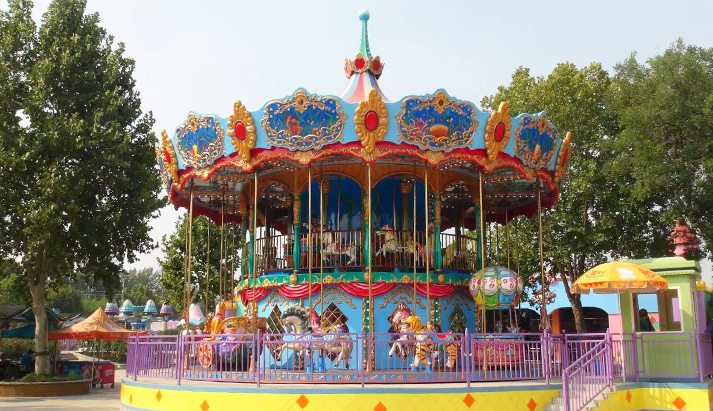 Double-decker carousel ride for funfair